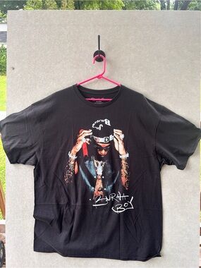 Black Graphic  T-Shirt with Artist burna boy new no tags mens size XXL #478